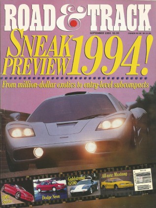 ROAD & TRACK 1993 SEPT - McLAREN F1, CRX VTi, BOXSTER